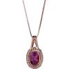 imageGin ampamp Grace 10K Rose Gold Purplish pink Natural Garnet DiamondI1 Pendant Necklace Daily Work Wear Jewelry for Women Holiday Gifts Gifts for her Valentines Day Gift for her