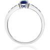 imageGin ampamp Grace 10K White Gold Genuine Blue Sapphire Ring with Diamonds for women  Ethically authentically ampamp organically sourced EmeraldCut shaped Sapphire handcrafted jewelry for her  Sapphire Ring for women