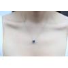 imageGin ampamp Grace 10K White Gold Genuine London Blue Topaz Pendant Necklace with Gold Chain for Women Jewelry Gifts