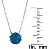 imageGin ampamp Grace 10K White Gold Genuine London Blue Topaz Pendant Necklace with Gold Chain for Women Jewelry Gifts