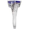 imageGin ampamp Grace 10K White Gold Genuine Tanzanite Ring with Diamonds for women  Ethically authentically ampamp organically sourced Trillioncut shaped Tanzanite handcrafted jewelry for her