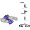 imageGin ampamp Grace 10K White Gold Genuine Tanzanite Ring with Diamonds for women  Ethically authentically ampamp organically sourced Trillioncut shaped Tanzanite handcrafted jewelry for her