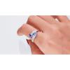 imageGin ampamp Grace 10K White Gold Genuine Tanzanite Ring with Diamonds for women  Ethically authentically ampamp organically sourced Trillioncut shaped Tanzanite handcrafted jewelry for her
