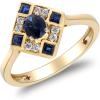imageGin ampamp Grace 10K Yellow Gold Genuine Blue Sapphire Ring with Diamonds for women  Ethically authentically ampamp organically sourced OvalCut shaped Sapphire handcrafted jewelry for her  Sapphire Ring for women