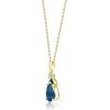 imageGin ampamp Grace 10K Yellow Gold Genuine London Blue Topaz Pendant With Diamonds For Women