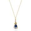 imageGin ampamp Grace 10K Yellow Gold Genuine London Blue Topaz Pendant With Diamonds For Women