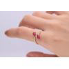 imageGin ampamp Grace 10K Yellow Gold Mozambique Genuine Ruby Ring with Diamonds for women  Ethically authentically ampamp organically sourced Pearcut shaped Ruby handcrafted jewelry for her  Ruby Ring for women