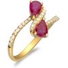 imageGin ampamp Grace 10K Yellow Gold Mozambique Genuine Ruby Ring with Diamonds for women  Ethically authentically ampamp organically sourced Pearcut shaped Ruby handcrafted jewelry for her  Ruby Ring for women