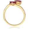 imageGin ampamp Grace 10K Yellow Gold Mozambique Genuine Ruby Ring with Diamonds for women  Ethically authentically ampamp organically sourced Pearcut shaped Ruby handcrafted jewelry for her  Ruby Ring for women