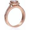 imageGin ampamp Grace 14K Rose Gold Genuine Morganite Ring with Diamonds for women  Ethically authentically ampamp organically sourced Cushioncut shaped Morganite handcrafted jewelry for her  Morganite Ring for womenDiamond