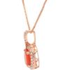 imageGin ampamp Grace 14K Rose Gold Mexican Natural Pear Cut Fire Opal ampamp Natural Diamond I1I2 Statement Pendant for Women