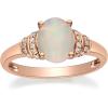 imageGin ampamp Grace 14K Rose Gold Natural Ethiopian Opal Ring with Real Diamonds for women  Ethically authentically ampamp organically sourced Oval shaped opal handcrafted jewelry for her  Opal Ring for women