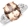 imageGin ampamp Grace 14K Two Tone Gold Genuine Morganite Ring with Diamonds for Women Holiday Gifts  Ethically Authentically ampamp Organically Sourced Ovalcut shaped Morganite handcrafted jewelry for her