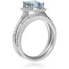 imageGin ampamp Grace 14K White Gold Blue Genuine Aquamarine Ring with Diamonds for women  Ethically authentically ampamp organically sourced Cushioncut shaped Aquamarine handcrafted jewelry for her  Aquamarine Ring for women