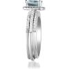 imageGin ampamp Grace 14K White Gold Blue Genuine Aquamarine Ring with Diamonds for women  Ethically authentically ampamp organically sourced Cushioncut shaped Aquamarine handcrafted jewelry for her  Aquamarine Ring for women