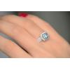 imageGin ampamp Grace 14K White Gold Blue Genuine Aquamarine Ring with Diamonds for women  Ethically authentically ampamp organically sourced Cushioncut shaped Aquamarine handcrafted jewelry for her  Aquamarine Ring for women