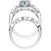 imageGin ampamp Grace 14K White Gold Genuine Aquamarine Ring with Diamonds for women  Ethically authentically ampamp organically sourced Ovalcut shaped Aquamarine handcrafted jewelry for her  Aquamarine Ring for womenDiamond