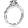imageGin ampamp Grace 14K White Gold Genuine Aquamarine Ring with Diamonds for women  Ethically authentically ampamp organically sourced Pearcut shaped Aquamarine handcrafted jewelry for her  Aquamarine Ring for womenDiamond