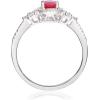 imageGin ampamp Grace 14K White Gold Mozambique Genuine Ruby Ring with Diamonds for women  Ethically authentically ampamp organically sourced Ovalcut shaped Ruby handcrafted jewelry for her  Ruby Ring for women