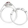 imageGin ampamp Grace 14K White Gold Natural Ruby Diamond I1I2 Bridal Set Propose Promise Ring Size 6 for Women