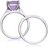 imageGin ampamp Grace 14K White Gold Real Diamond Ring I1 with Genuine Light Pink Amethyst Daily Work Wear Jewelry for Women Gifts for HerDiamond