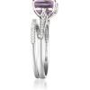 imageGin ampamp Grace 14K White Gold Real Diamond Ring I1 with Genuine Light Pink Amethyst Daily Work Wear Jewelry for Women Gifts for HerDiamond