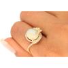 imageGin ampamp Grace 14K Yellow Gold Natural Ethiopian Opal Ring with Real Diamonds for women  Ethically authentically ampamp organically sourced Oval shaped opal handcrafted jewelry for her  Opal Ring for women