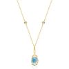 imageGin ampamp Grace 14K Yellow Gold Natural London Blue Topaz Diamond I1I2 Pendant for Women