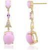 imageGin ampamp Grace 14K Yellow Gold Natural Pink Opal Earrings with Diamonds for women  Ethically authentically ampamp organically sourced Ovalcut shaped Sapphire handcrafted jewelry for her  Opal Earrings for women