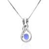 imageGin ampamp Grace 925 Sterling Silver Blue Genuine Tanzanite With Natural Diamond I1 Pendant for Women
