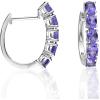 imageGin ampamp Grace 925 Sterling Silver Genuine Tanzanite Huggie Hoop Earring for Women