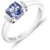 imageGin ampamp Grace 925 Sterling Silver Mozambique Genuine Tanzanite Ring with Diamonds for womenEthically Sterling Silver gemstone stone tanzanite
