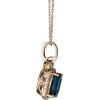 imageGin ampamp Grace Valentines Jewelry 10K Yellow Gold Genuine London Blue Topaz ampamp Natural Diamond I1I2 Pendant Necklace for Women