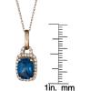 imageGin ampamp Grace Valentines Jewelry 10K Yellow Gold Genuine London Blue Topaz ampamp Natural Diamond I1I2 Pendant Necklace for Women