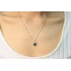 imageGin ampamp Grace womens 14K Genuine London Blue Topaz Pendant With Diamonds  Ethically Authentically ampamp Organically Sourced Trillion Shaped London Blue Topaz HandCrafted Jewelry TW1388PLBT White Gold
