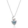 imageGin ampamp Grace womens 14K Genuine London Blue Topaz Pendant With Diamonds  Ethically Authentically ampamp Organically Sourced Trillion Shaped London Blue Topaz HandCrafted Jewelry TW1388PLBT White Gold