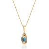 imageGin ampamp Grace womens 14K Gold Genuine London Blue Topaz Pendant With Diamonds  Ethically Authentically ampamp Organically Sourced Cushion Shaped London Blue Topaz HandCrafted Jewelry TW2589PLBT Yellow