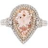 imageGin and Grace 14K Two Tone Gold Genuine Morganite Ring with Diamonds for women  Ethically authentically ampamp organically sourced Pearcut shaped Morganite handcrafted jewelry for her  Morganite Ring for women