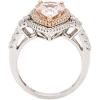 imageGin and Grace 14K Two Tone Gold Genuine Morganite Ring with Diamonds for women  Ethically authentically ampamp organically sourced Pearcut shaped Morganite handcrafted jewelry for her  Morganite Ring for women
