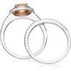 imageGin and Grace 14K Two Tone Gold Genuine Morganite Ring with Diamonds for women  Ethically authentically ampamp organically sourced Roundcut shaped Morganite handcrafted jewelry for her  Morganite Ring for women