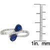 imageGin and Grace 14K White Genuine Blue Sapphire Ring with Diamonds for women  Ethically authentically ampamp organically sourced PearCut shaped Sapphire handcrafted jewelry for her  Sapphire Ring for women