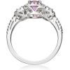 imageGin and Grace 14K White Gold Pink Sapphire Ring with Diamonds for women  Ethically authentically ampamp organically sourced Oval shaped Sapphire handcrafted jewelry for her  Sapphire Ring for women
