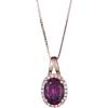 imageGin ampamp Grace 10K Rose Gold Purplish pink Natural Garnet DiamondI1 Pendant Necklace Daily Work Wear Jewelry for Women Holiday Gifts Gifts for her Valentines Day Gift for her