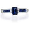 imageGin ampamp Grace 10K White Gold Genuine Blue Sapphire Ring with Diamonds for women  Ethically authentically ampamp organically sourced EmeraldCut shaped Sapphire handcrafted jewelry for her  Sapphire Ring for women