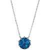 imageGin ampamp Grace 10K White Gold Genuine London Blue Topaz Pendant Necklace with Gold Chain for Women Jewelry Gifts