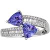imageGin ampamp Grace 10K White Gold Genuine Tanzanite Ring with Diamonds for women  Ethically authentically ampamp organically sourced Trillioncut shaped Tanzanite handcrafted jewelry for her