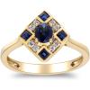 imageGin ampamp Grace 10K Yellow Gold Genuine Blue Sapphire Ring with Diamonds for women  Ethically authentically ampamp organically sourced OvalCut shaped Sapphire handcrafted jewelry for her  Sapphire Ring for women