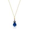 imageGin ampamp Grace 10K Yellow Gold Genuine London Blue Topaz Pendant With Diamonds For Women