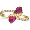 imageGin ampamp Grace 10K Yellow Gold Mozambique Genuine Ruby Ring with Diamonds for women  Ethically authentically ampamp organically sourced Pearcut shaped Ruby handcrafted jewelry for her  Ruby Ring for women