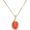 imageGin ampamp Grace 14K Rose Gold Mexican Natural Pear Cut Fire Opal ampamp Natural Diamond I1I2 Statement Pendant for Women
